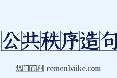 公共秩序造句是什么意思的图片